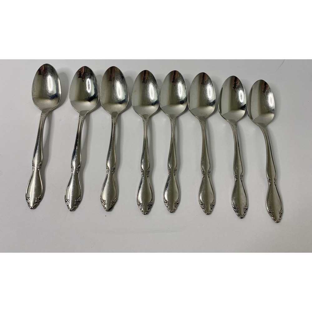 Oneida Ltd USA BERKELEY SQUARE Stainless Flatware Teaspoons 6" Replacement Lot 8